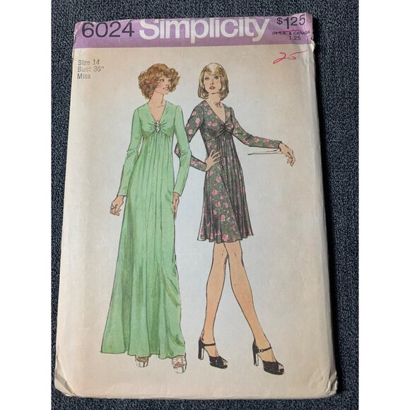 Simplicity Misses Dress Sewing Pattern sz 14 6024 - uncut - Picture 7 of 9